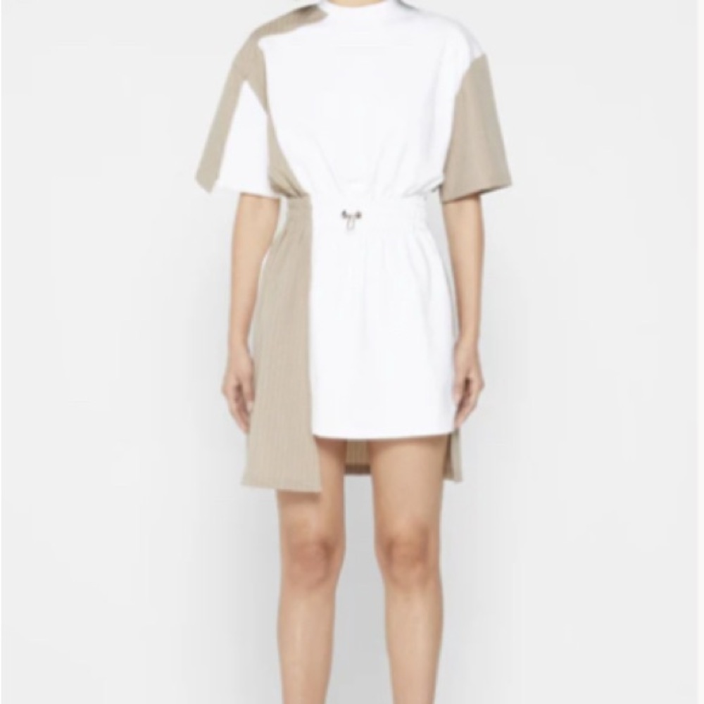 Two-Tone White and Tan Dress